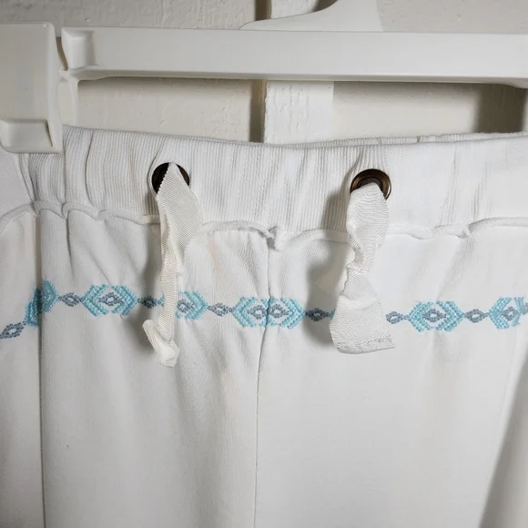 Sundance Faded Fields Joggers White Blue Embroidered Size XXL - Picture 10 of 16